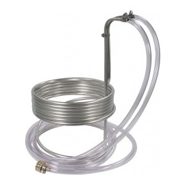 Enfriador de mosto de acero inoxidable (25 ‘x 3/8 pulg. Con tubería)