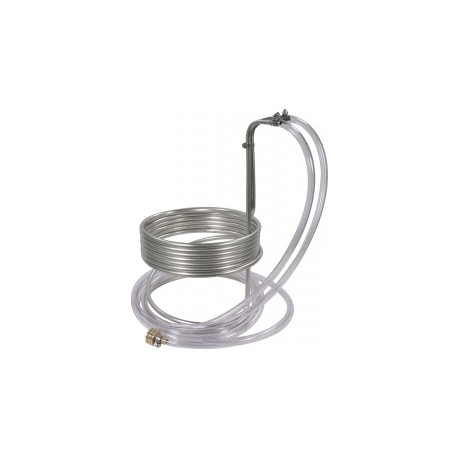 Enfriador de mosto de acero inoxidable (25 ‘x 3/8 pulg. Con tubería)